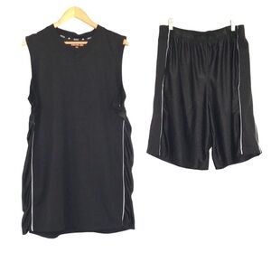 VARSITY athletics sleeveless tank and shorts set black size XL